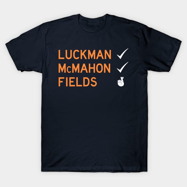 Luckman/McMahon/Fields (Chicago Bears) T-Shirt by Chicago To A Tee